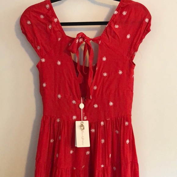 For Love and Lemons Red With white flowers dress - Picture 4 of 4